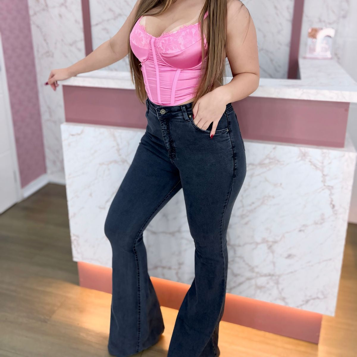 Calça Flare sem costura