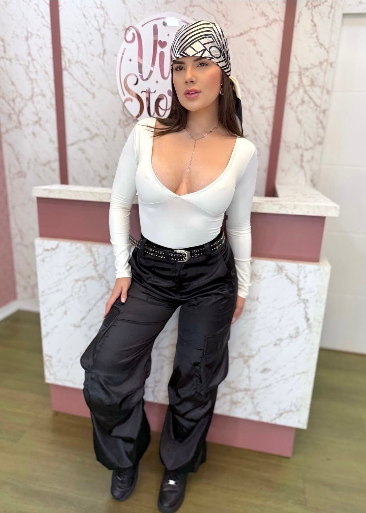 Calça de Cetim Preta