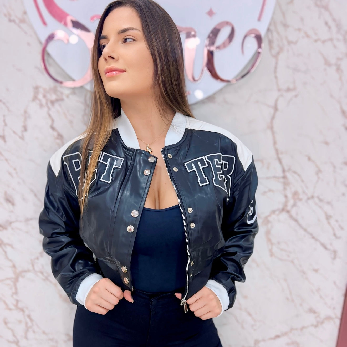 Jaqueta em Courino Preta