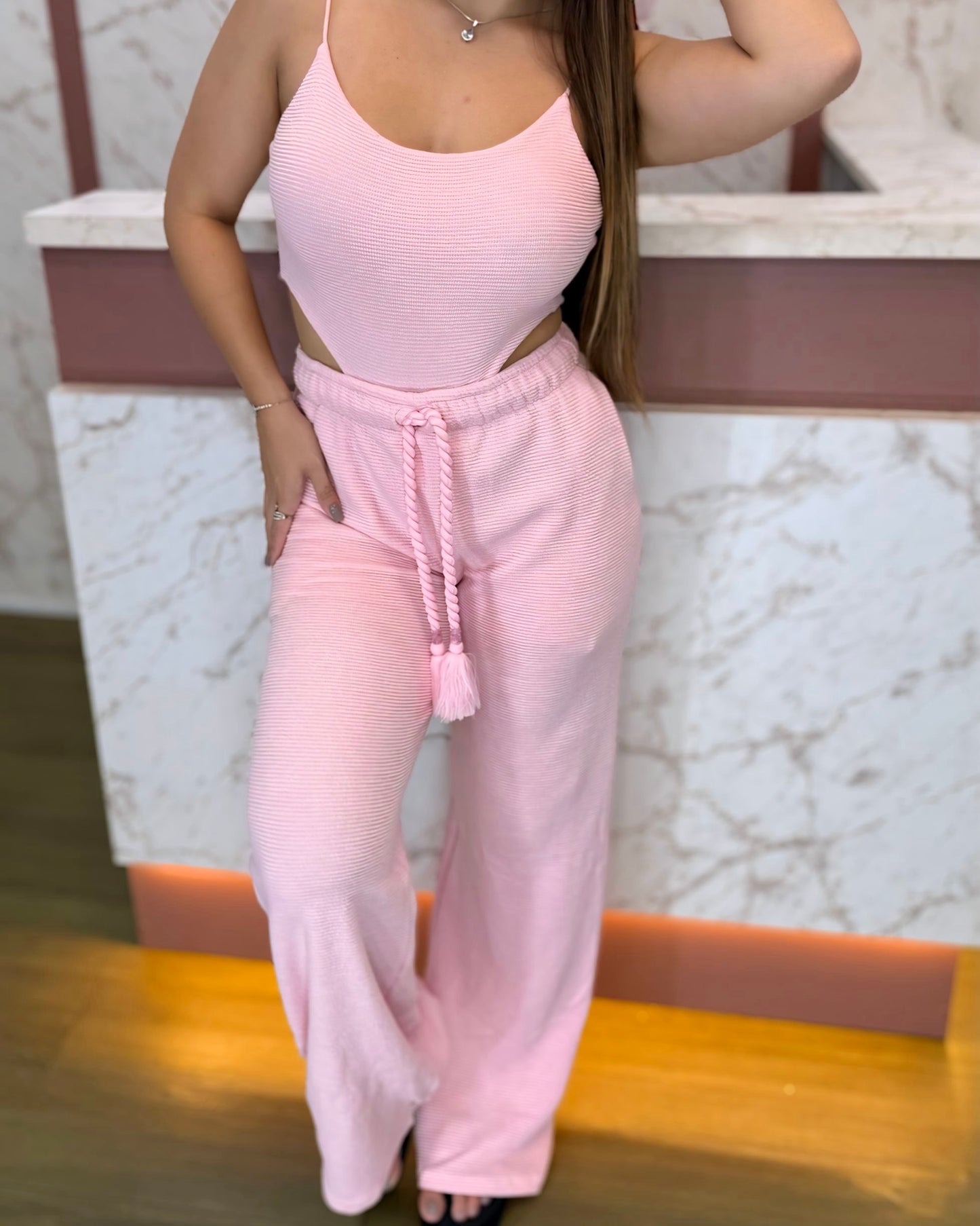 Conjunto Noronha rosa claro