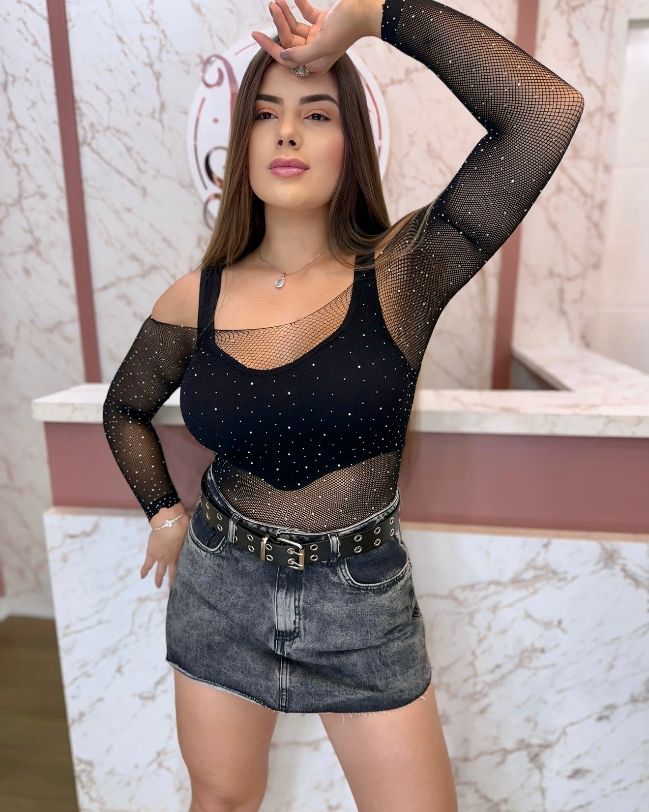 Shorts Saia marmorizado