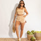 Conjunto em jeans bege