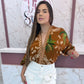 Body estampado estilo Farm Marrom