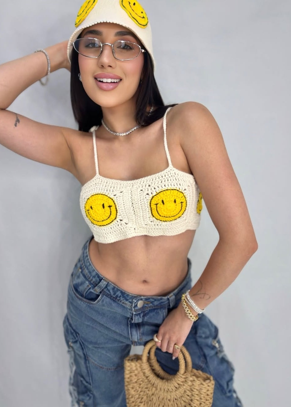 Cropped crochê Emoji ...