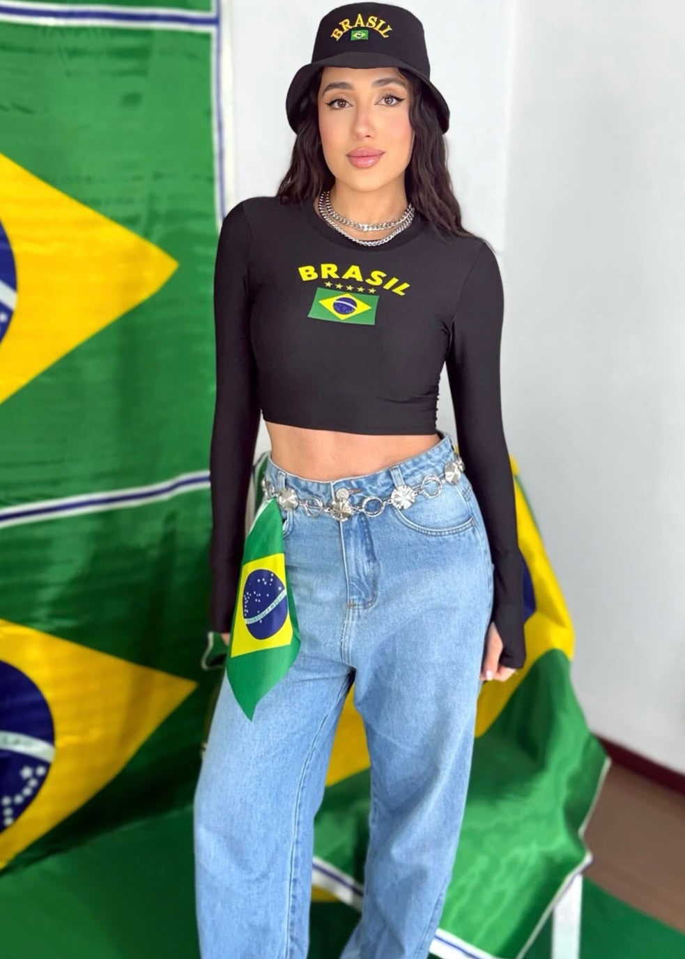 Cropped Seleção com luvinha...