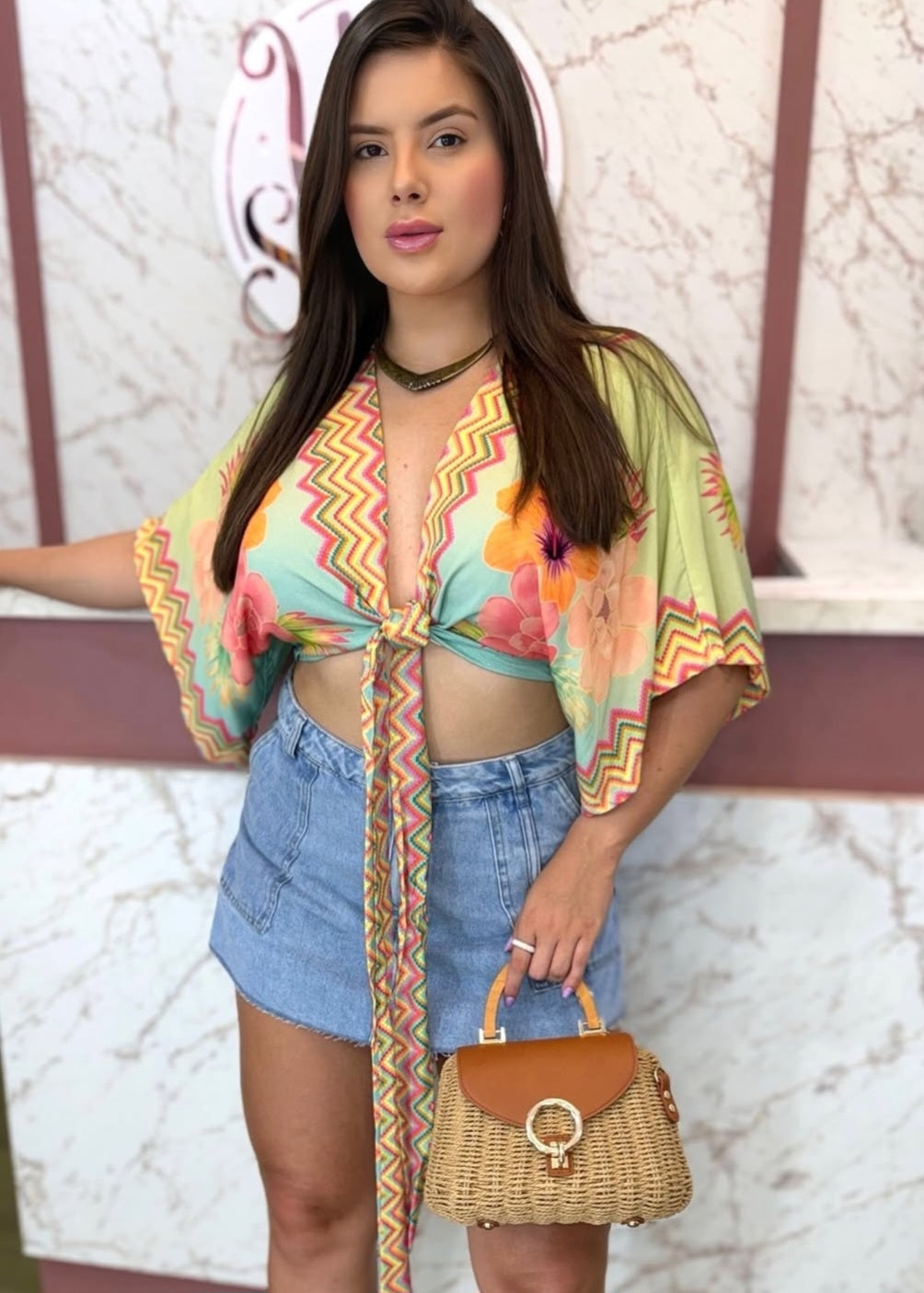 Cropped Oasis decote regulável