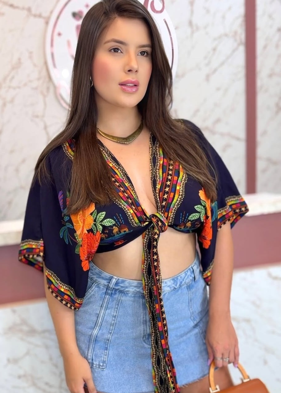 Cropped Oasis decote regulável