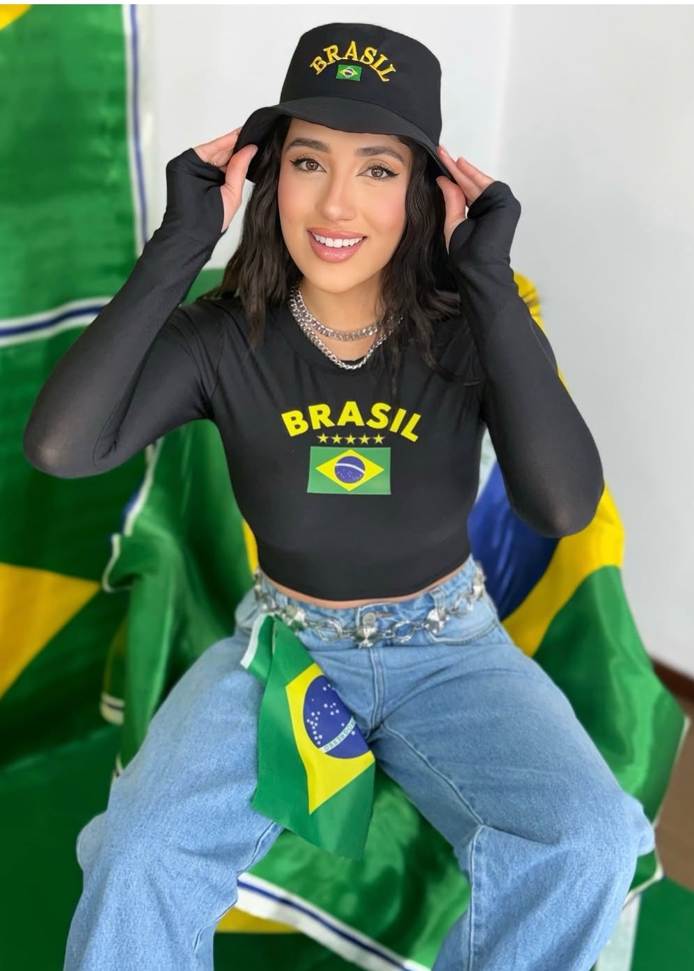 Cropped Seleção com luvinha...
