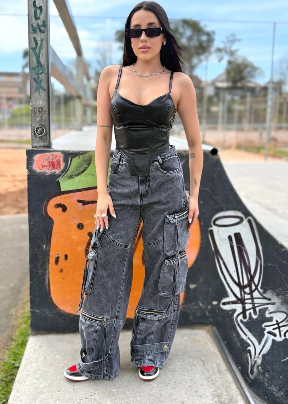 Calça cargo grafite...