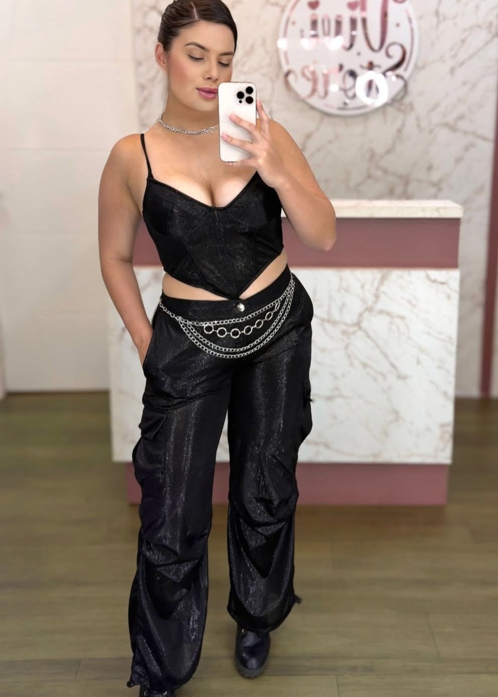 Calça gloss preta