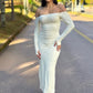 Vestido ombro a ombro com bojo