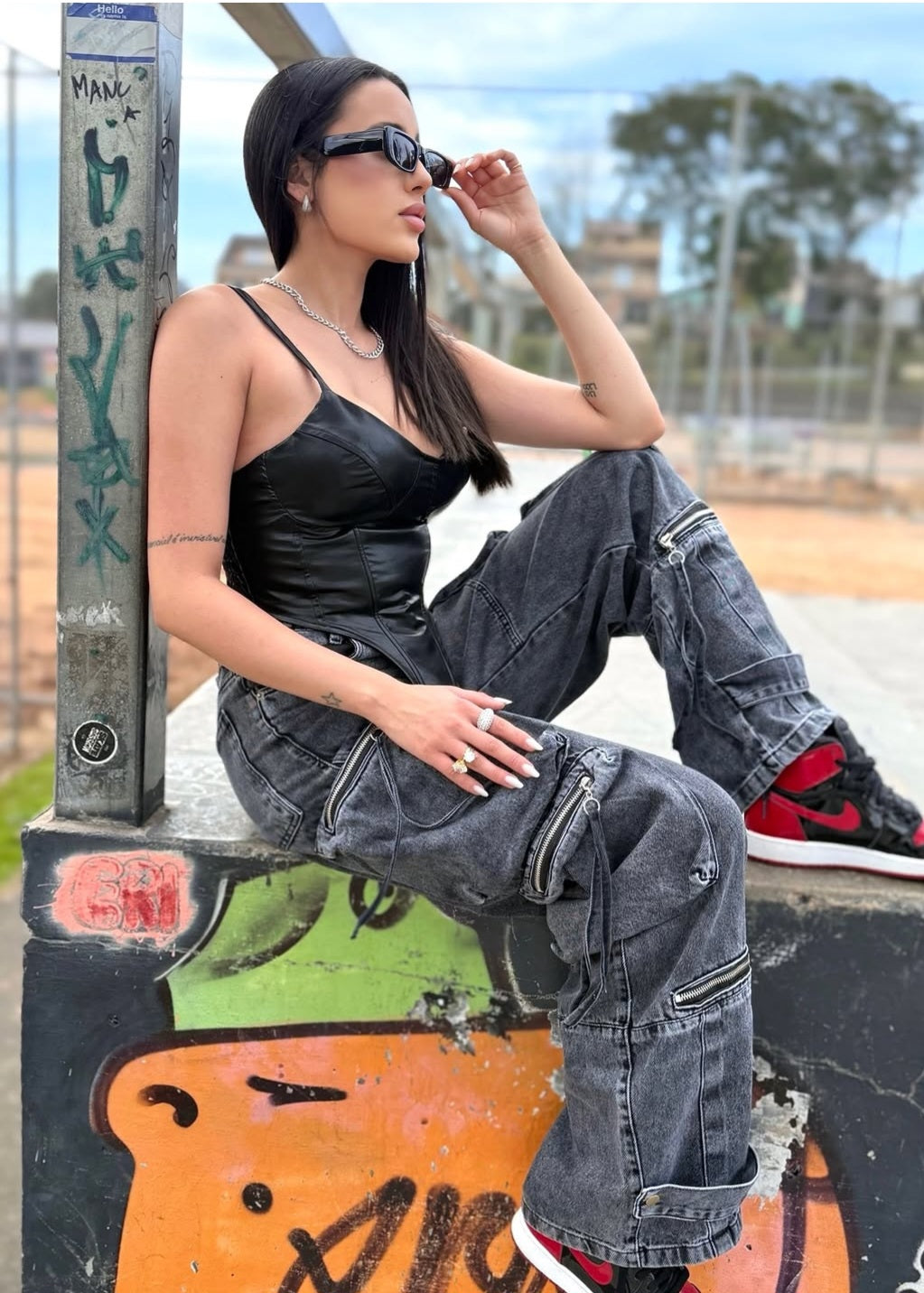 Calça cargo grafite...