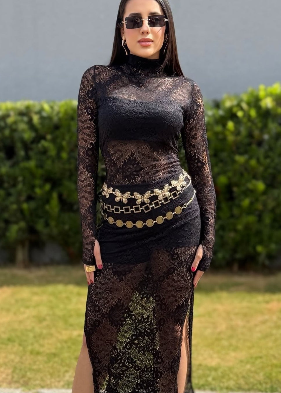 Cinto dourado borboleta