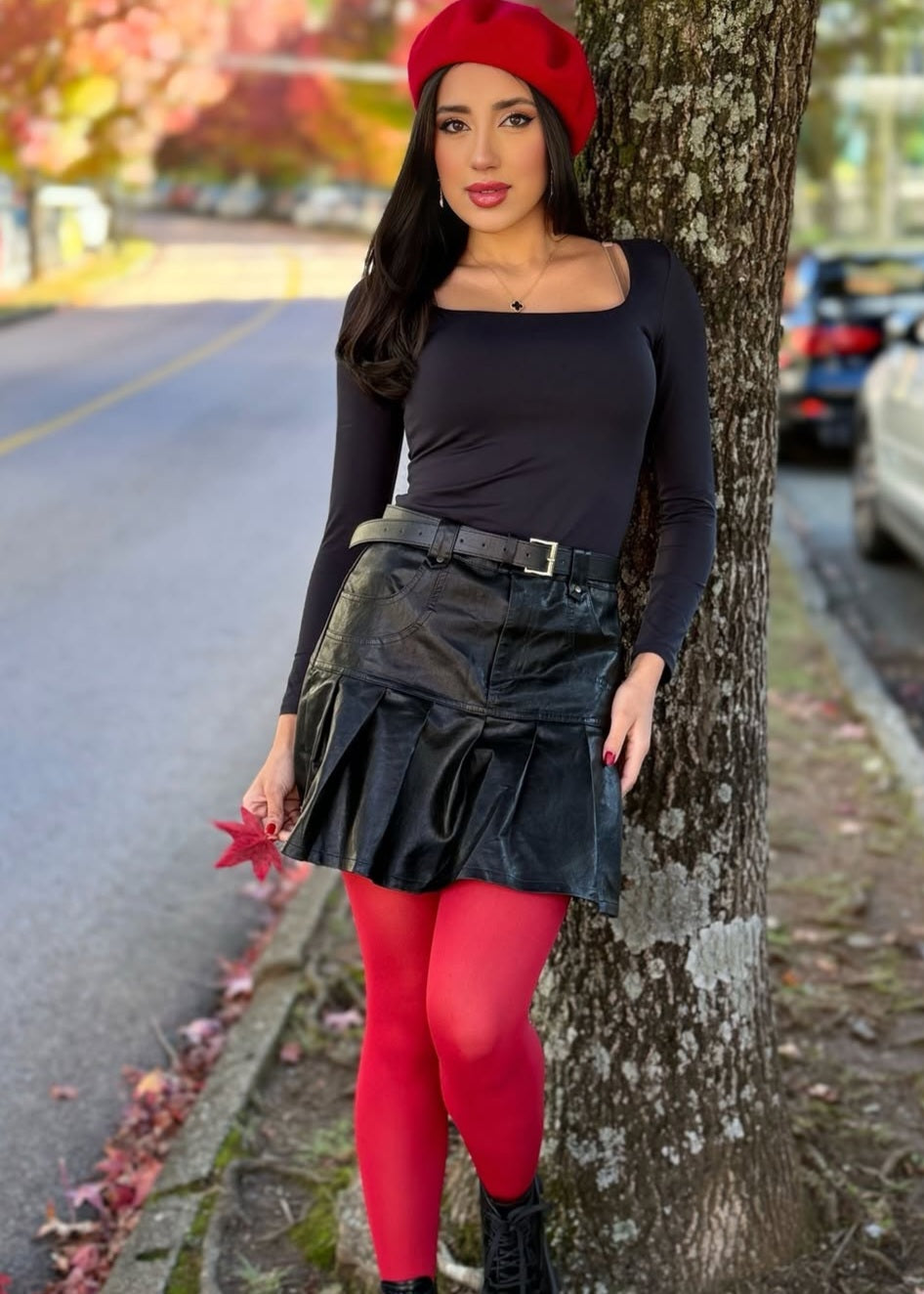 Saia shorts em courino