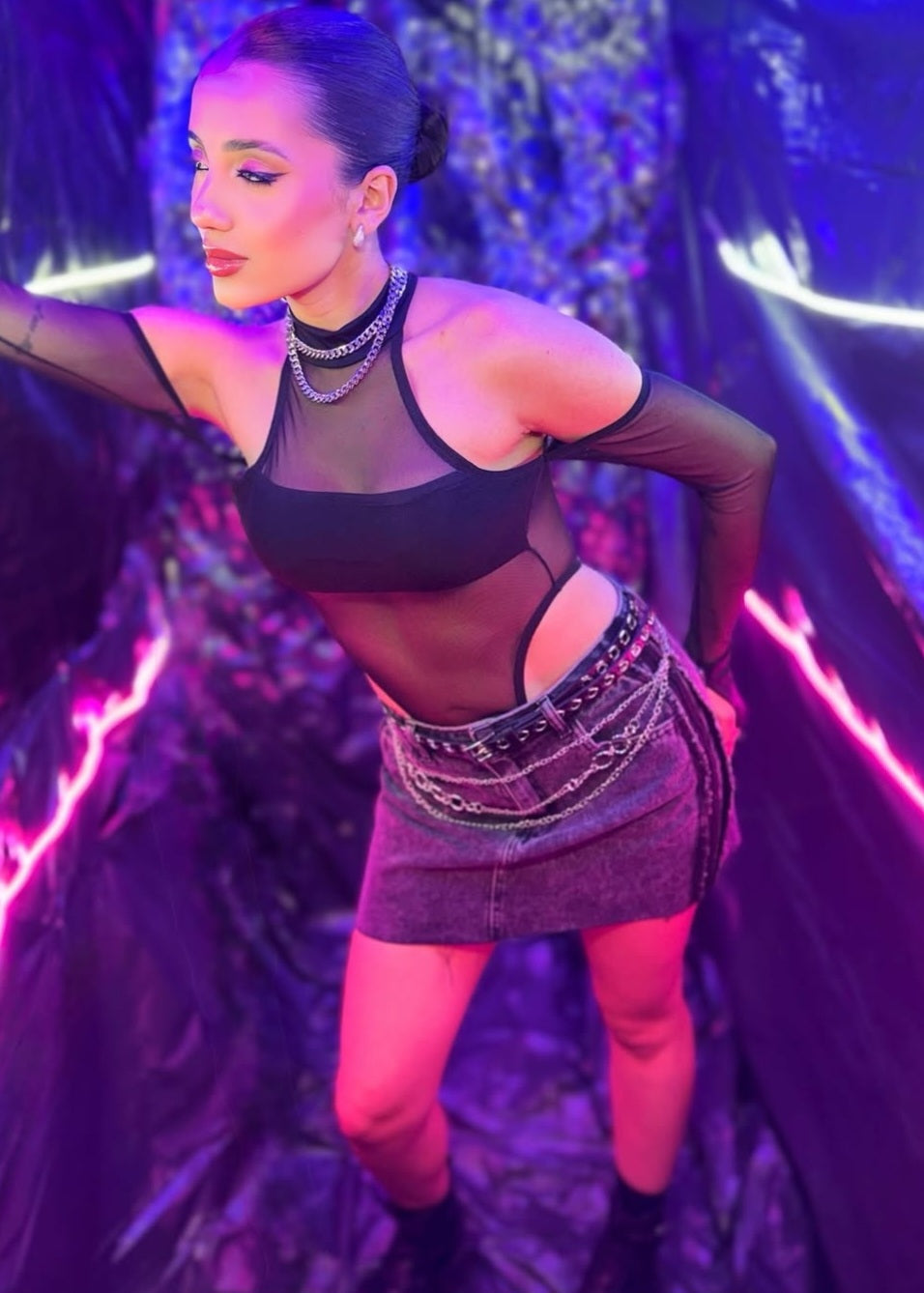 Body em Tule com luva...