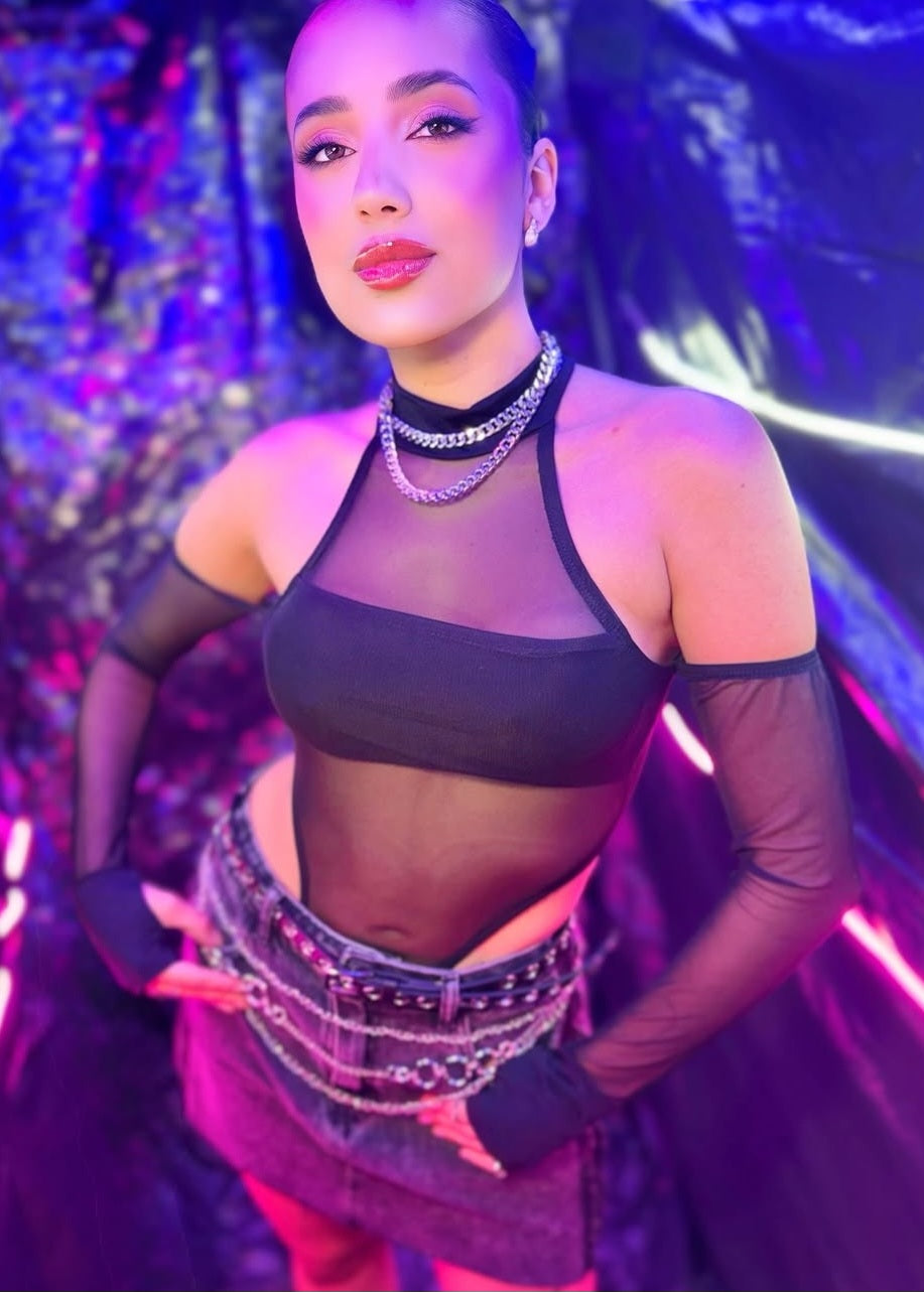 Body em Tule com luva...