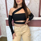 Cropped gringa com luva