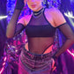 Body em tule c luva...