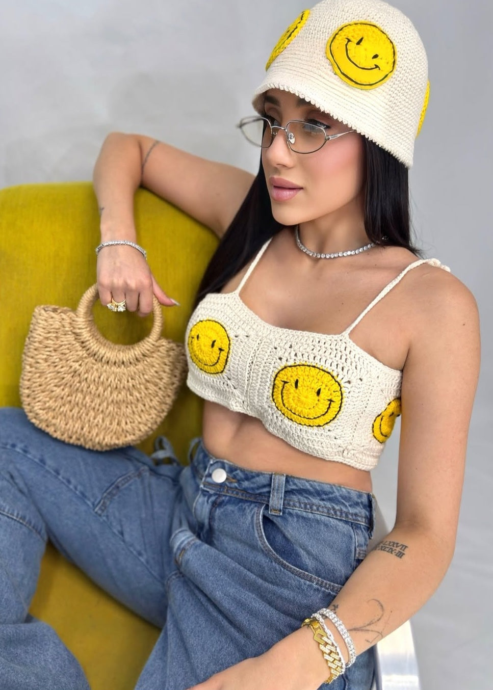 Cropped crochê Emoji ...