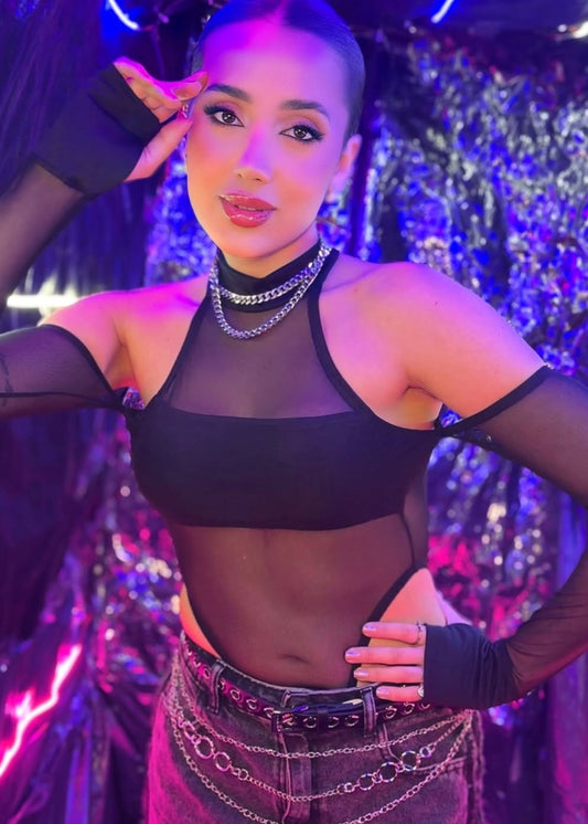 Body em Tule com luva...