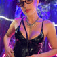 Corset vinil preto...