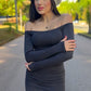 Vestido ombro a ombro com bojo