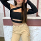 Cropped gringa com luva