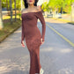 Vestido ombro a ombro com bojo