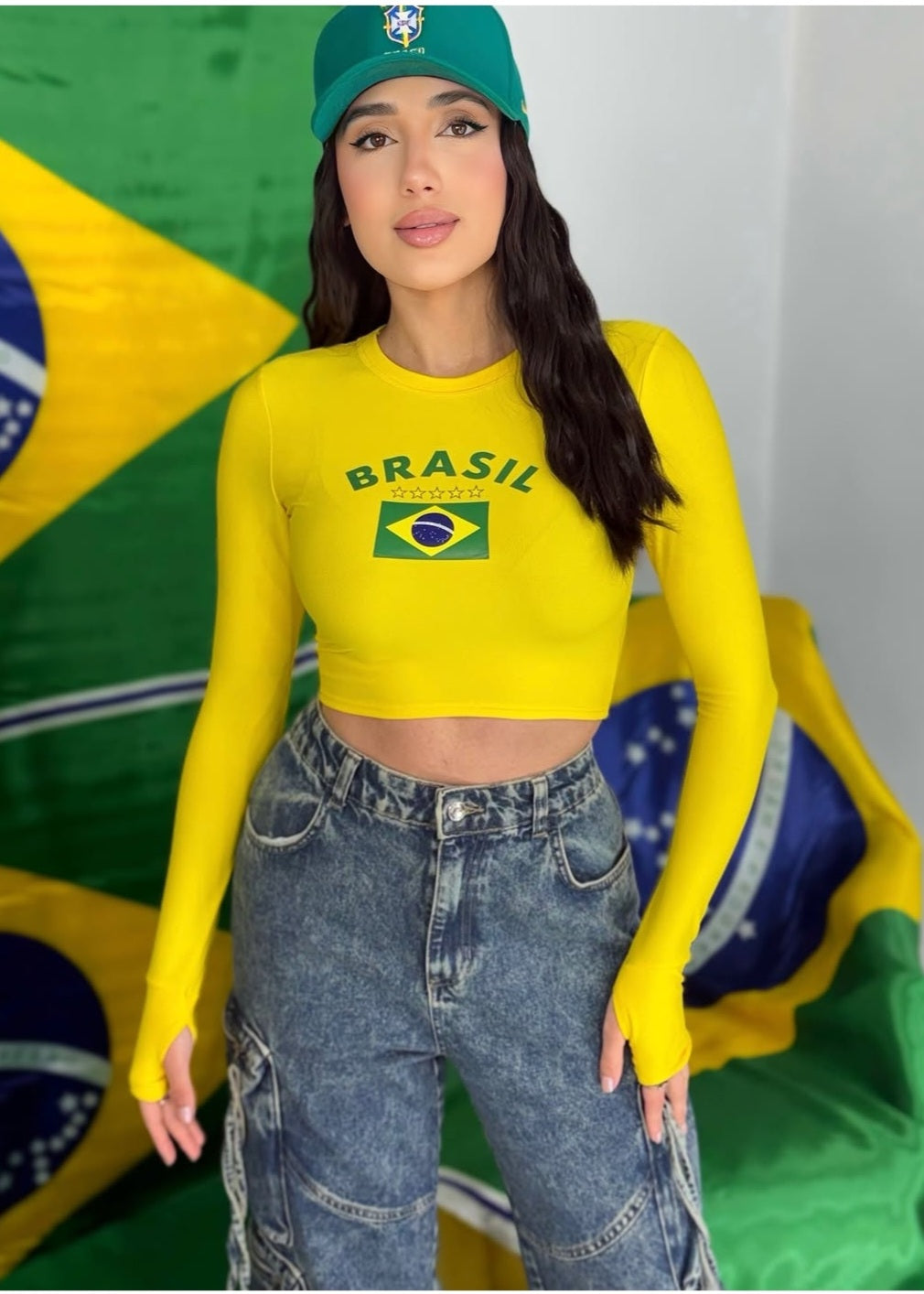 Cropped Brasil com luvinha...
