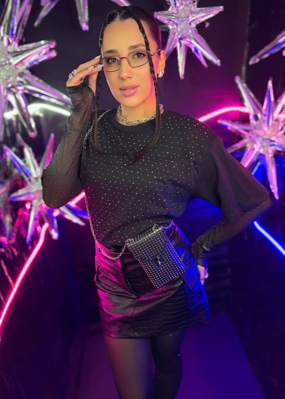Maxi T-Shirt strass...