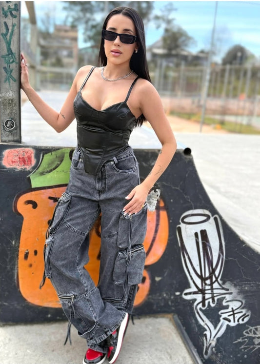 Calça cargo grafite...
