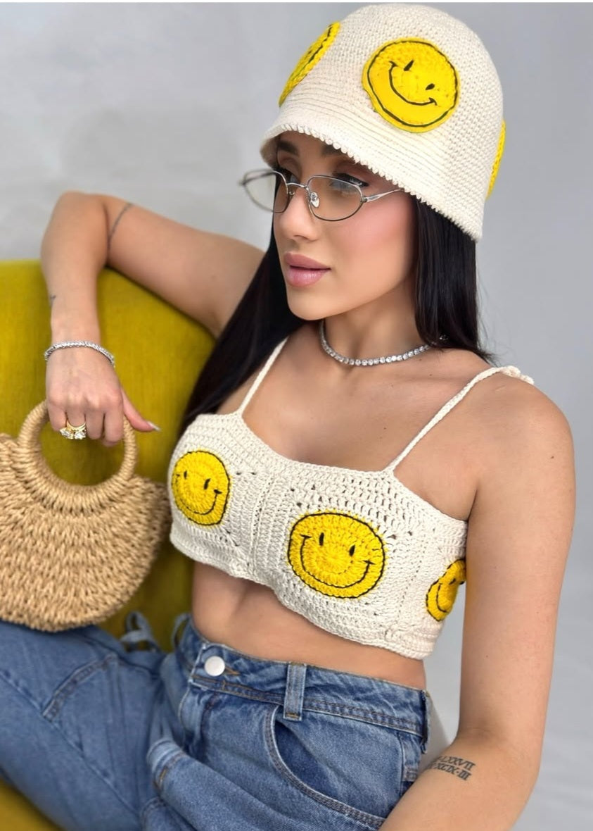 Bucket emoji em crochê...